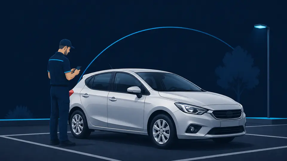 Vistoria rápida de um carro com celular — plano Starter